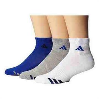 【Adidas】男女學童藍白灰運動短襪混搭3入組【金石堂、博客來熱銷】