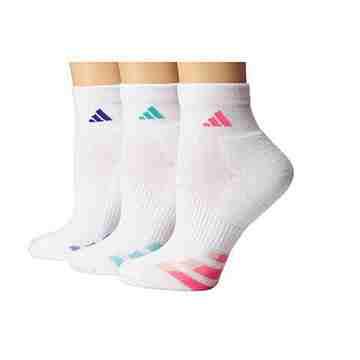 【Adidas】女Cushion白色運動短襪3入組