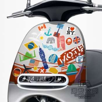 GOGORO面板貼 《潮酷文創》創意保護貼 獨特車貼 車膜 / GR019－我的旅行【金石堂、博客來熱銷】