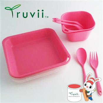 Truvii 櫻花粉抗菌餐具組（ 附網袋 ）