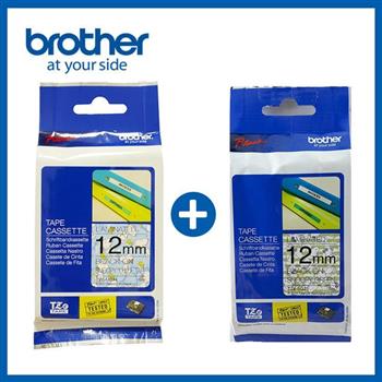 Brother TZe-UB31(粉藍)＋TZe-SG31(粉綠)SNOOPY護貝標籤帶組