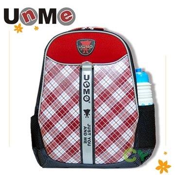 【UnMe】蘇格紋小筆電後背包／紅色