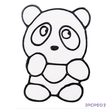 【愛玩色創意館】兒童無毒彩繪玻璃貼－ 小張圖卡 －熊貓 ipcpS02－台灣製