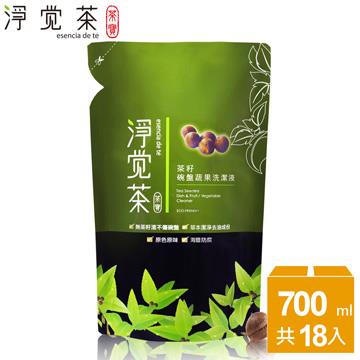 【茶寶 淨覺茶】 茶籽碗盤蔬果洗潔液補充包700ml_18入/箱購