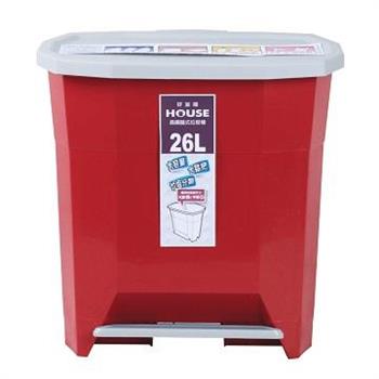 晶鑽踏式垃圾桶大－26L－紅【金石堂、博客來熱銷】