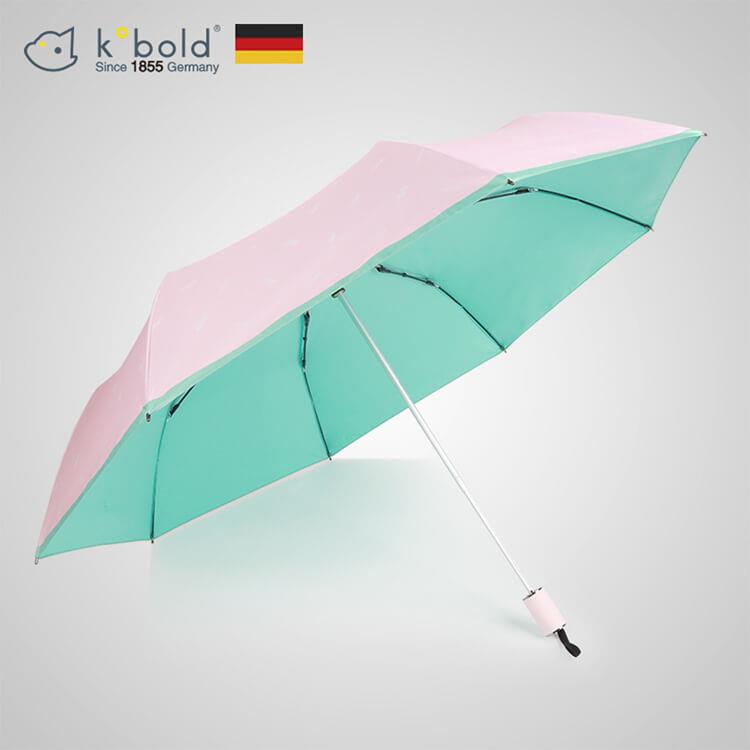 【德國kobold】抗UV夏威夷風情－超輕巧 遮陽防曬三折傘－綠色