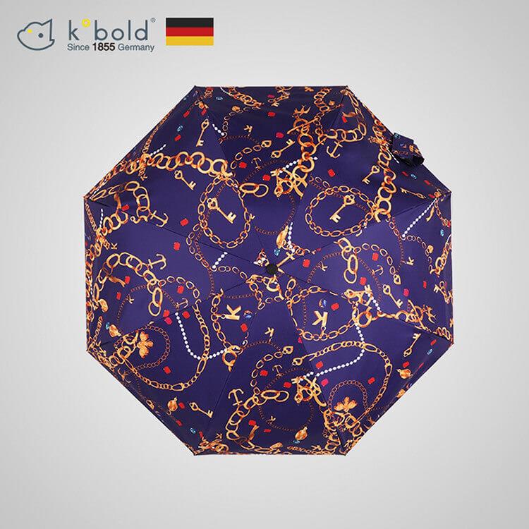 【德國kobold】矽膠頭系列－8K超輕巧抗UV五折傘－藍色