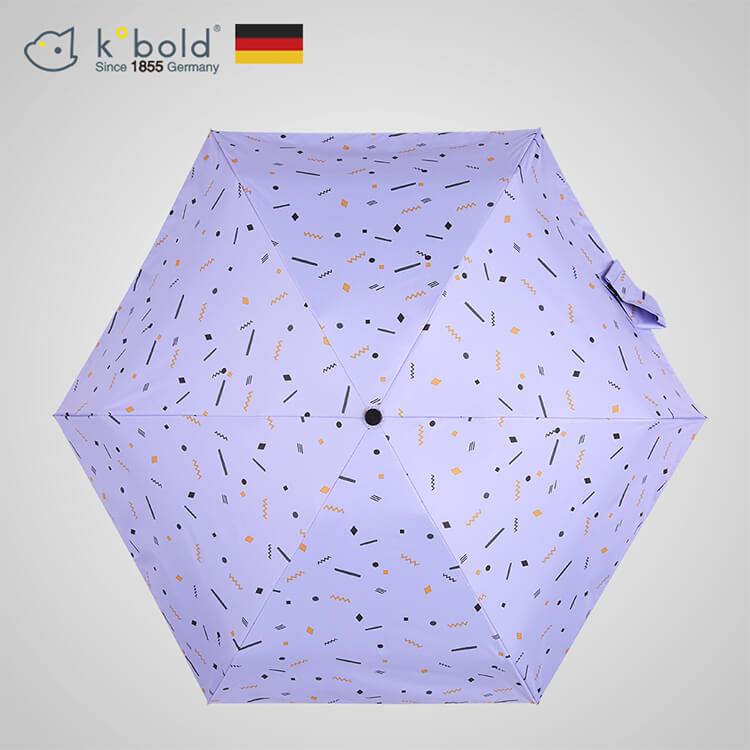 【德國kobold】蘑菇頭系列－6K超輕巧抗UV五折傘－藍紫