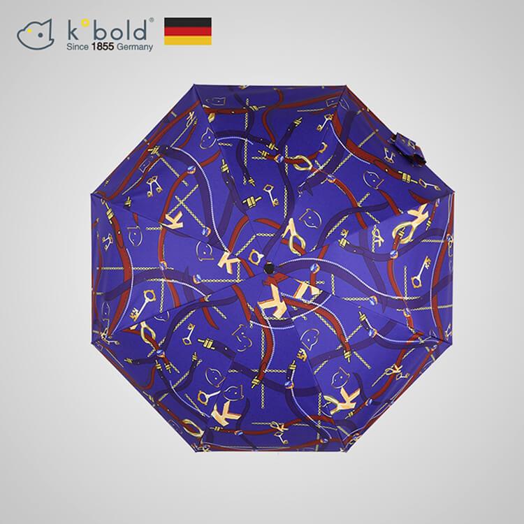 【德國kobold】抗UV矽膠頭系列－8K超輕巧－遮陽防曬五折傘－藍紫