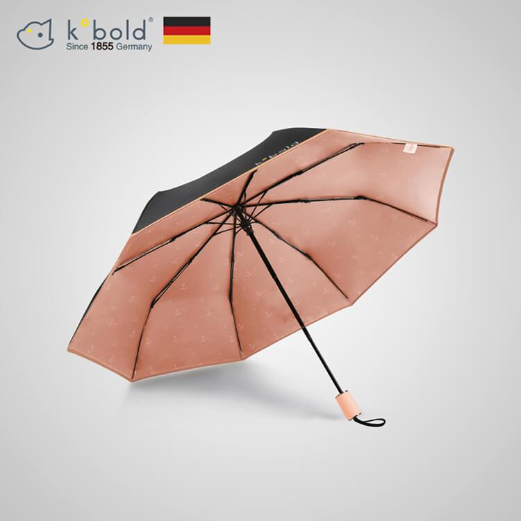 【德國kobold】抗UV旋轉芭蕾系列－超輕巧－隱藏傘珠－遮陽防曬三折傘－冰晶粉