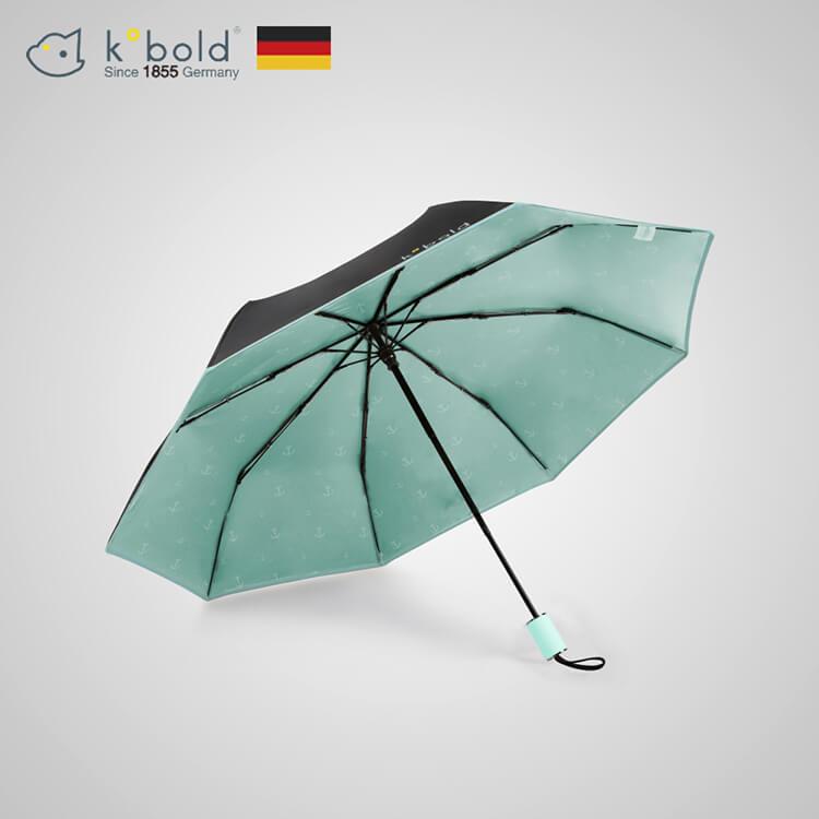 【德國kobold】抗UV旋轉芭蕾系列－超輕巧－隱藏傘珠－遮陽防曬三折傘－淺粉綠