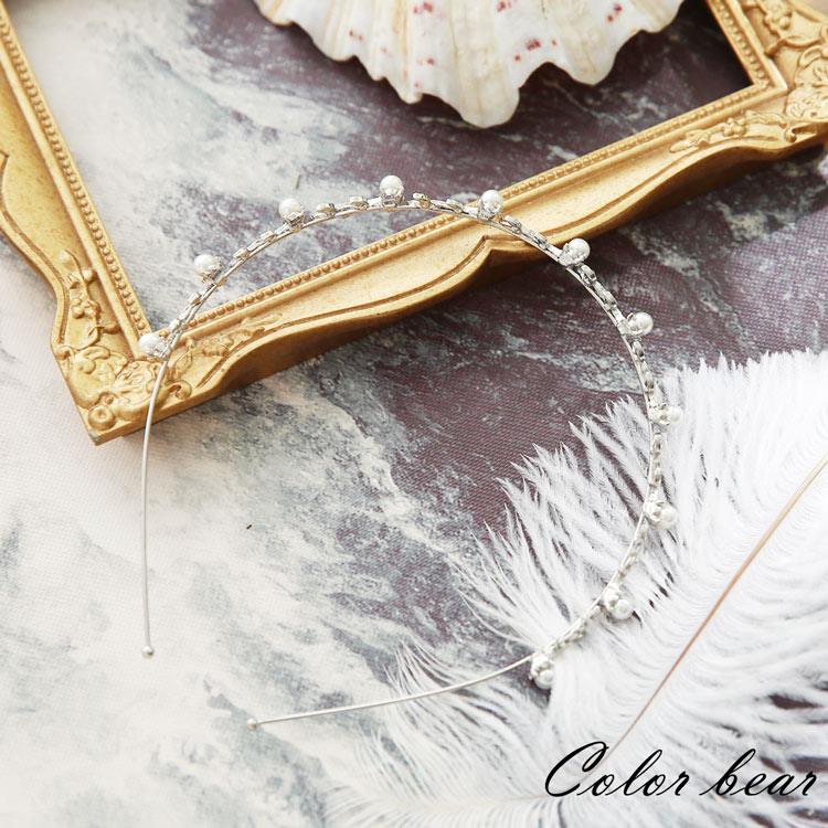 【卡樂熊】韓版森林精靈葉子珍珠金屬髮箍－銀色