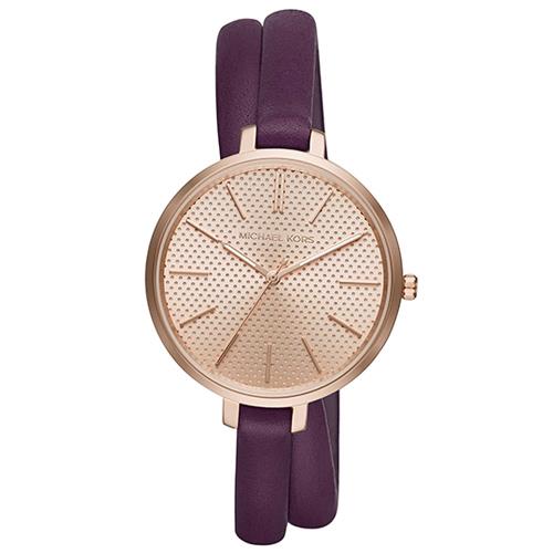 MICHAEL KORS 環繞式皮革腕錶－紫（現貨+預購）