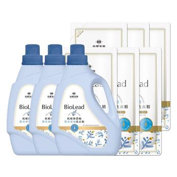 《台塑生醫》BioLead抗敏原濃縮洗衣精 嬰幼兒衣物專用（3瓶＋6包）【金石堂、博客來熱銷】