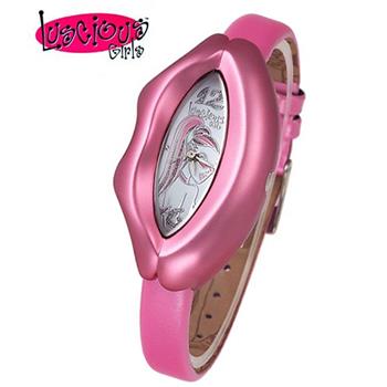 Luscious Girls浪漫少女 性感紅唇時尚造型女錶（LG015C蜜脣粉）【金石堂、博客來熱銷】