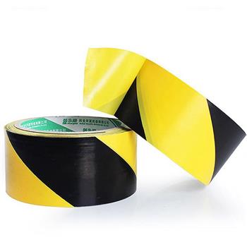 4.5公分x18公尺 PVC黑黃超黏警示膠帶－6卷入【金石堂、博客來熱銷】