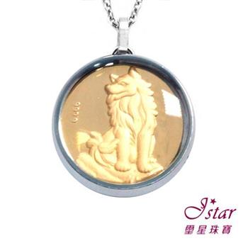 Jstar璽星珠寶－12生肖純金黃金白鋼項鍊－狗