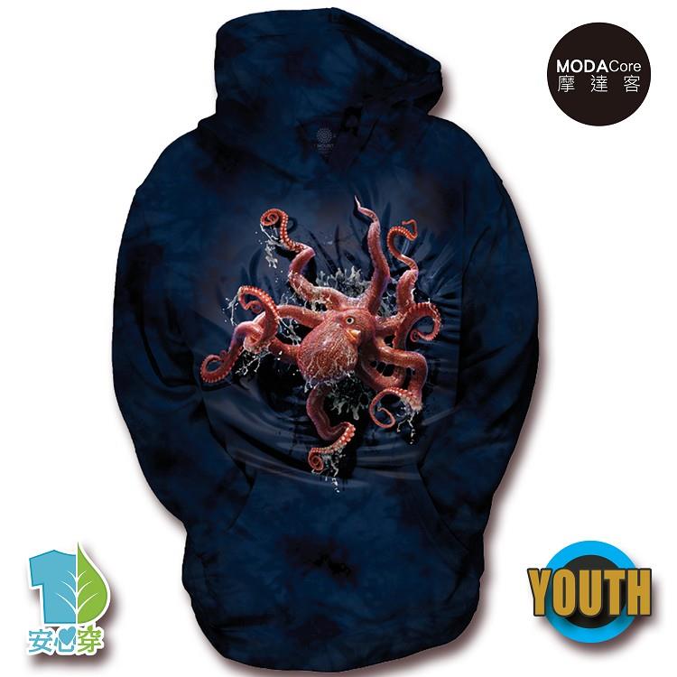 摩達客－（預購）美國The Mountain 攀爬章魚 少年兒童版 連帽T恤