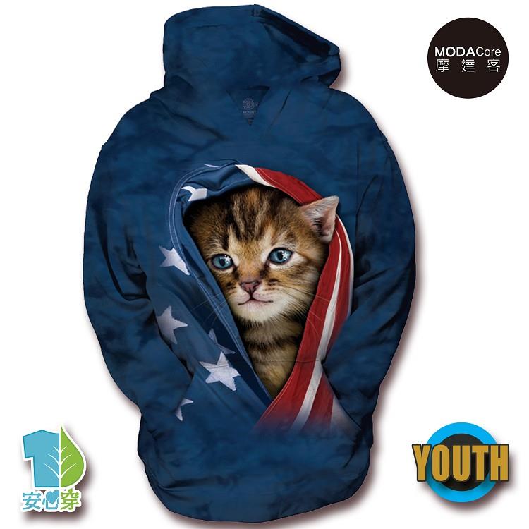 摩達客－（預購）美國The Mountain 愛國小貓 少年兒童版 連帽T恤