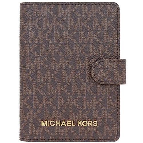 MICHAEL KORS 防刮小logo護照夾－咖啡（現貨+預購）