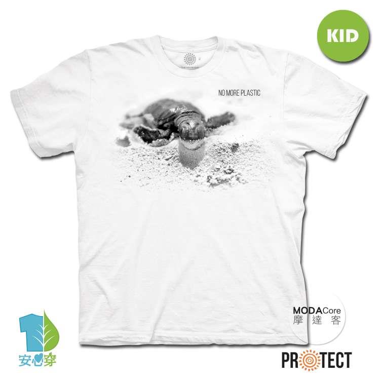 摩達客－（預購）美國The Mountain保育系列小海龜 兒童幼兒 白色純棉短袖T恤