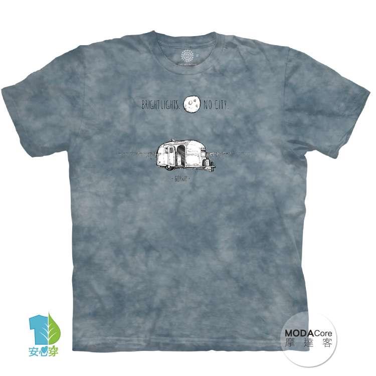 摩達客－（預購）美國進口The Mountain 露營月光下 純棉環保藝術中性短袖T恤