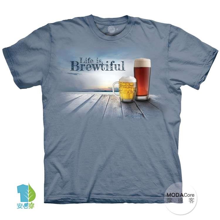 摩達客－（預購）美國進口The Mountain 生活是啤酒 純棉環保藝術中性短袖T恤