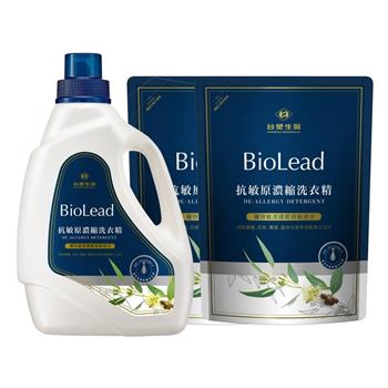 《台塑生醫》BioLead抗敏原濃縮洗衣精（1瓶＋2包）【金石堂、博客來熱銷】