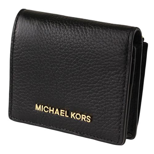 【MICHAEL KORS】簡約皮革扣式短夾－黑色 （現貨+預購）