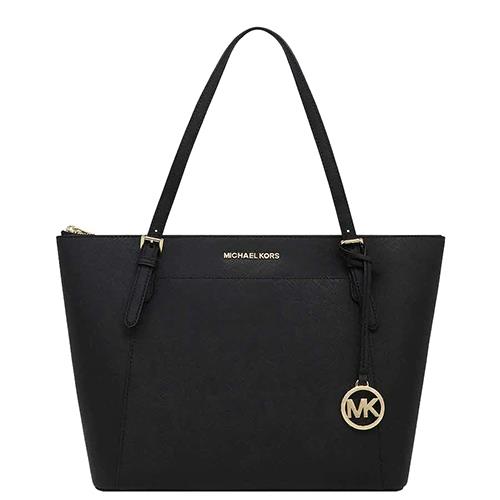 【MICHAEL KORS】素面皮革托特包－黑 （現貨+預購）