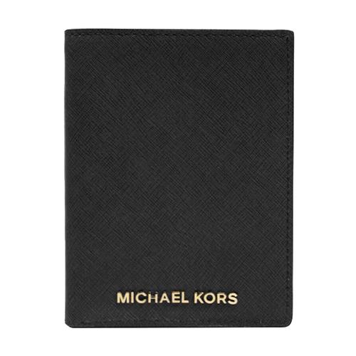 MICHAEL KORS 素面皮革護照夾－黑
