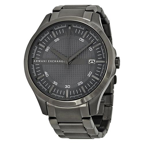 EMPORIO ARMANI 都會簡約不鏽鋼腕錶－鐵灰