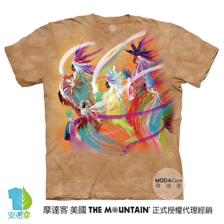 摩達客－預購－美國進口The Mountain 印第安彩虹舞 純棉環保藝術中性短袖T恤