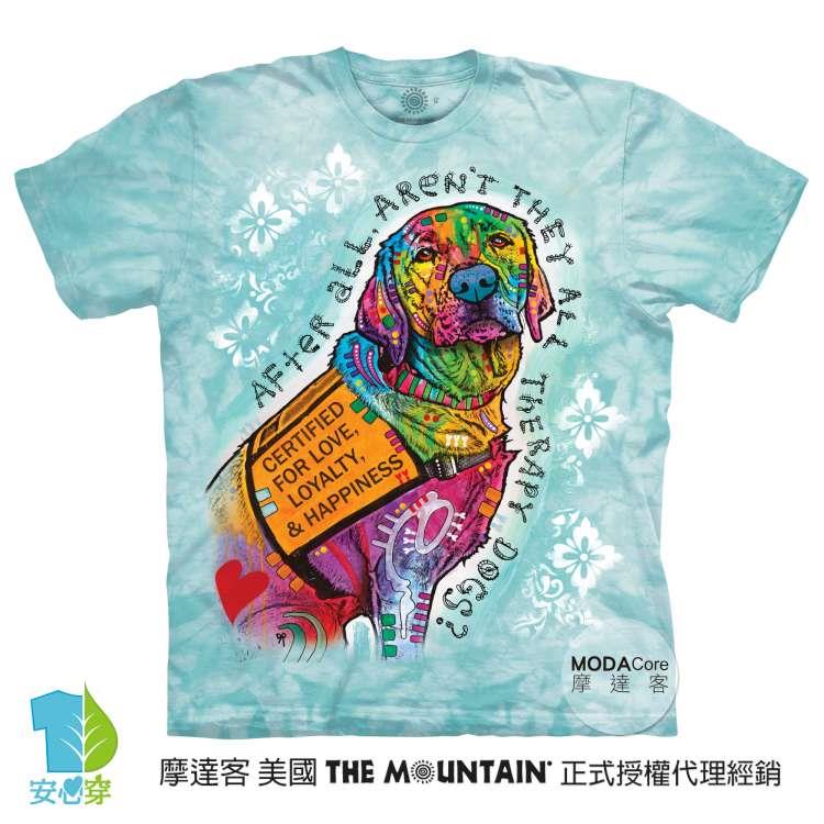摩達客－預購－美國進口The Mountain 彩繪認證愛犬 純棉環保藝術中性短袖T恤