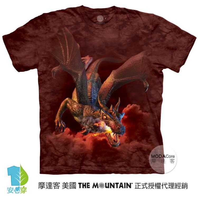 摩達客－預購－美國進口The Mountain 火焰龍 純棉環保藝術中性短袖T恤