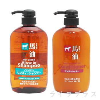 日本馬油深層洗髮精－600mlX1瓶＋馬油護髮乳－600mlX1瓶【金石堂、博客來熱銷】