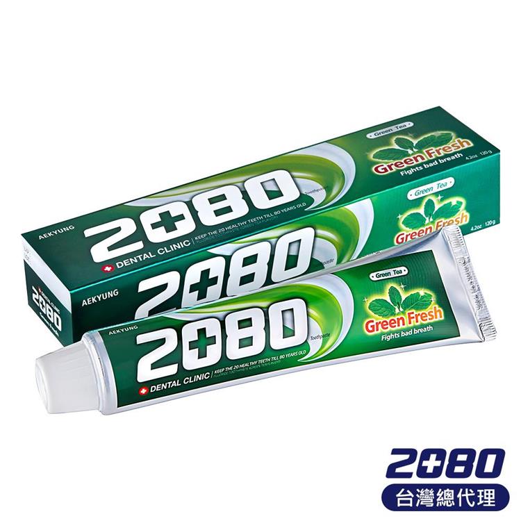 【韓國2080】綠茶清新護齦牙膏80gX2入