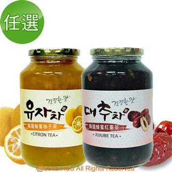 《柚和美》韓國蜂蜜茶任選(1kg)2入【金石堂、博客來熱銷】