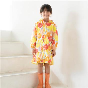 日本Wpc. 克拉拉花朵M 空氣感兒童雨衣/防水外套 附收納袋（95－120cm）【金石堂、博客來熱銷】