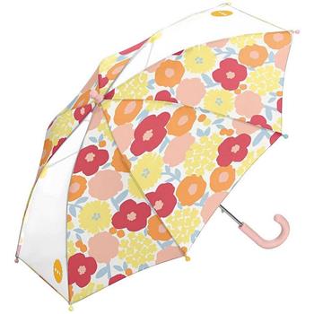 日本 Wpc. W054克拉拉花朵 兒童雨傘 透明視窗 安全開關傘【金石堂、博客來熱銷】