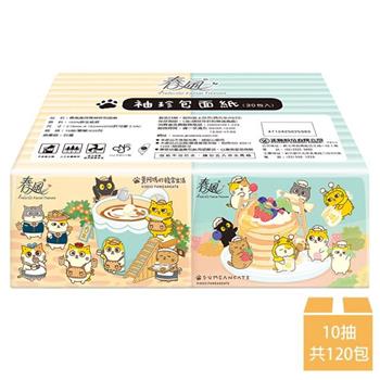 【春風】黃阿瑪卡通版袖珍包面紙10抽X30包x4串