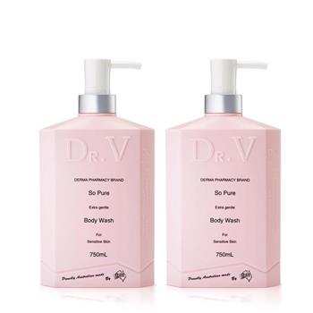 【澳洲Dr. V】專業級配方-純淨溫和沐浴乳(2入組 750ml/瓶) 即期品-2026年5月到期