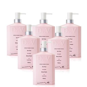 【澳洲Dr. V】專業級配方-純淨溫和沐浴乳(6入組 750ml/瓶) 即期品-2026年5月到期