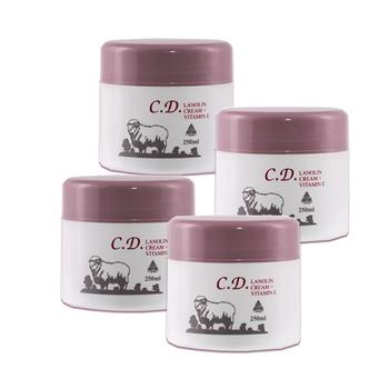 【澳洲Natures Care】C.D. 綿羊霜含維他命E(4入組 250g/罐) 即期品-2026年7月到期