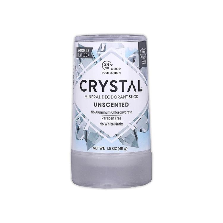 美國CRYSTAL-長效淨味約24小時礦物鹽身體固體除臭棒-無香款40g/條(晶燦綺肌長效體香石,運動汗味腋下狐臭消臭石,出國旅行體香膏)
