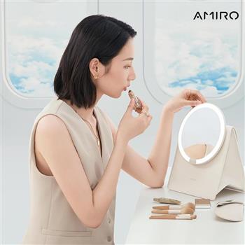 【AMIRO】覓光旅行化妝LED高清日光包包鏡 小魔方/旅行化妝包/手拿包/化妝鏡/美妝鏡/LED鏡/隨身鏡/美妝鏡/妝包鏡
