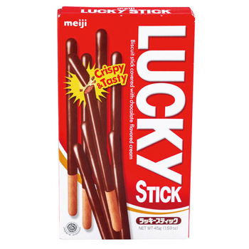 明治 Lucky雙層巧克力棒45g《日藥本舖》【金石堂、博客來熱銷】