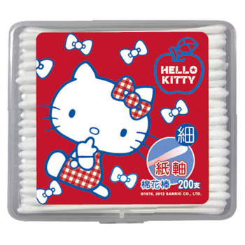 Hello Kitty 細紙軸棉棒200入《日藥本舖》【金石堂、博客來熱銷】