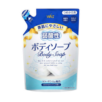 WINS 弱酸性沐浴乳補充包400ml-皂香《日藥本舖》【金石堂、博客來熱銷】