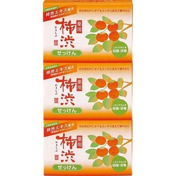 熊野油脂柿子精粹潔膚皂100gx3個《日藥本舖》【金石堂、博客來熱銷】